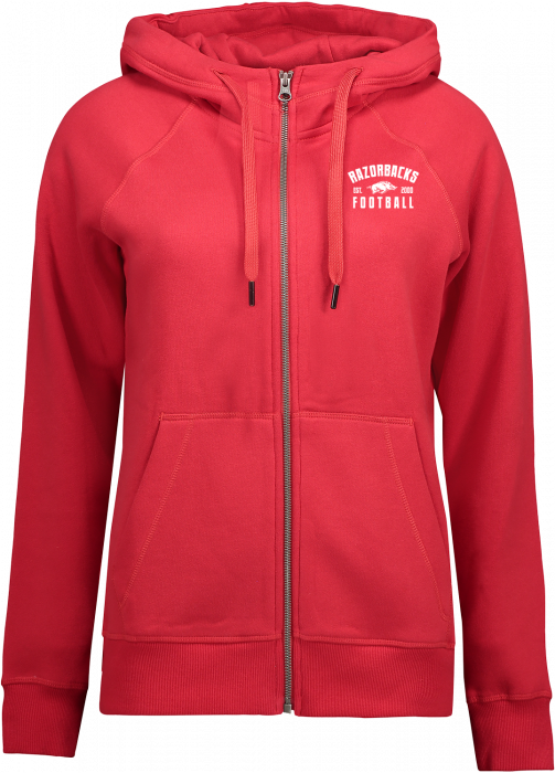 ID - Triangle Razorbacks Football Full-Zip Hoodie Women - Red