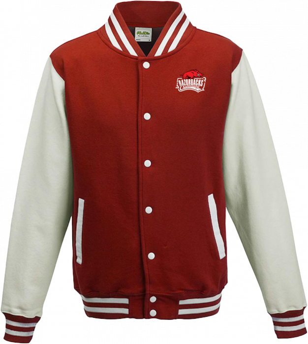 Just Hoods - Tr Varsity Jacket Adults - Fire Red